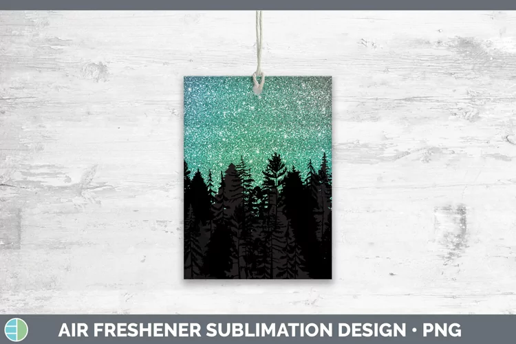 Glitter Northern Lights Skyline Air Freshener Sublimation Ca