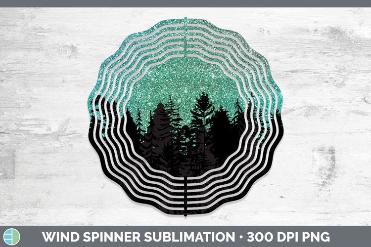Glitter Northern Lights Skyline Wind Spinner Sublimation Spi