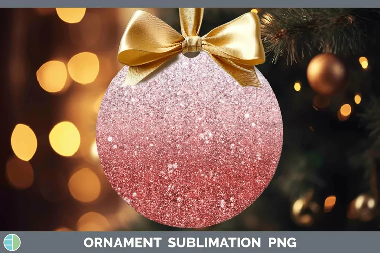 Glitter Ombre - 01 Red Ornament Sublimation Bauble Designs