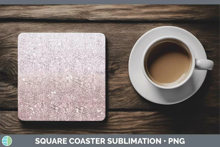 Glitter Ombre - 01 Red Square Coaster Sublimation Coaster De