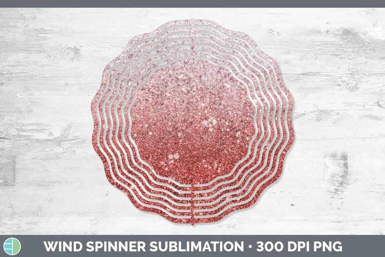 Glitter Ombre - 01 Red Wind Spinner Sublimation Spinner Desi