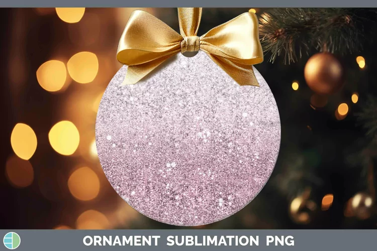 Glitter Ombre - 02 Pink Ornament Sublimation Bauble Designs