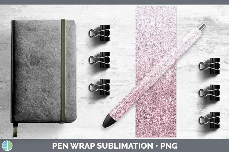 Glitter Ombre - 02 Pink Pen Wrap Sublimation Epoxy Pen Desig