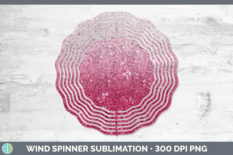 Glitter Ombre - 02 Pink Wind Spinner Sublimation Spinner Des