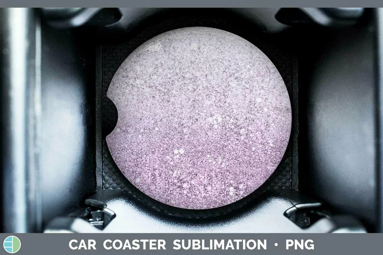 Glitter Ombre - 03 Berry Car Coaster Sublimation Coaster Des
