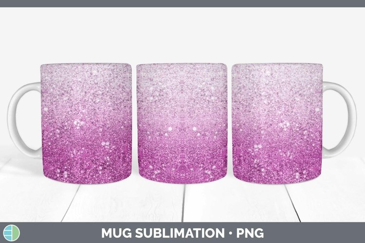 Glitter Ombre - 03 Berry Mug Wrap Sublimation Coffee Cup Des