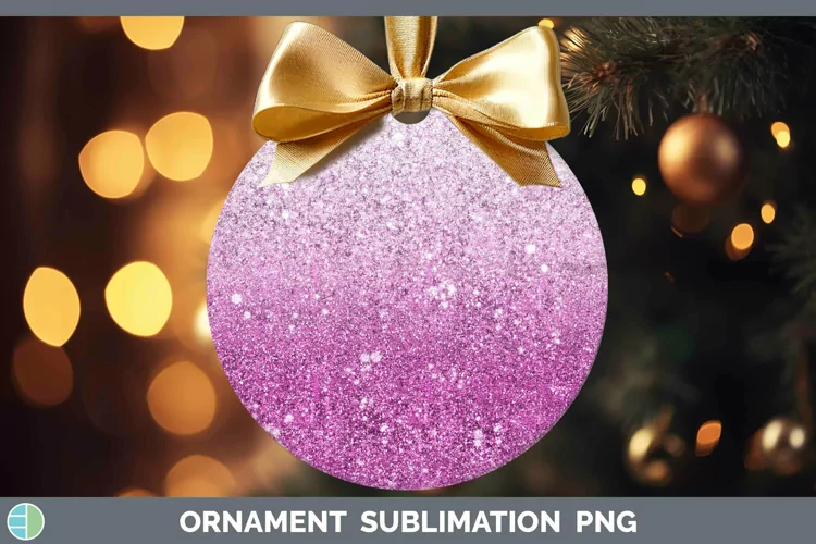 Glitter Ombre - 03 Berry Ornament Sublimation Bauble Designs