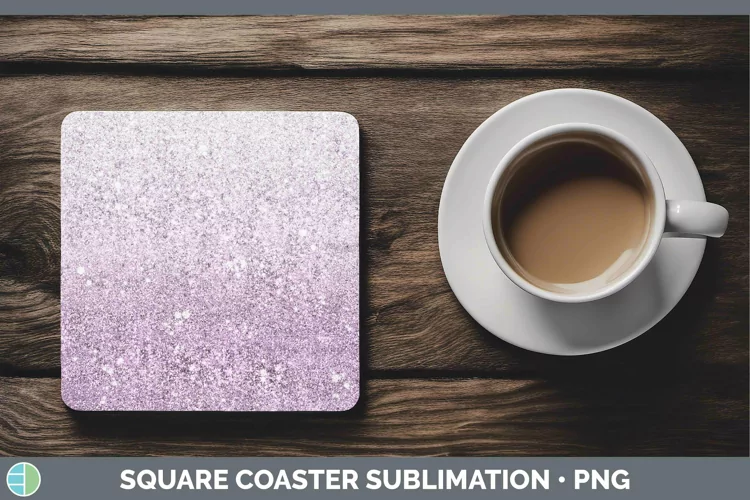 Glitter Ombre - 03 Berry Square Coaster Sublimation Coaster
