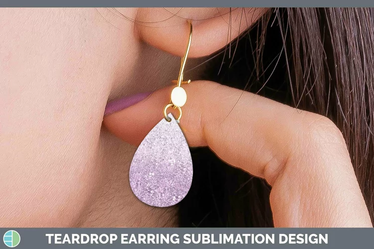 Glitter Ombre - 03 Berry Teardrop Earrings Sublimation Earri