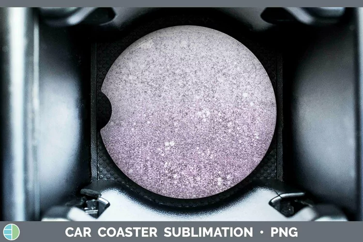 Glitter Ombre - 04 Purple Car Coaster Sublimation Coaster De