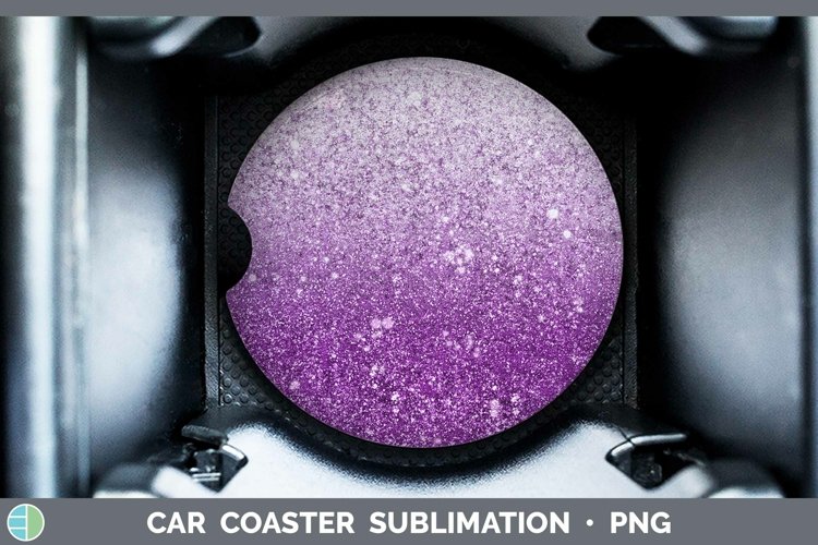 Glitter Ombre - 04 Purple Car Coaster Sublimation Coaster De