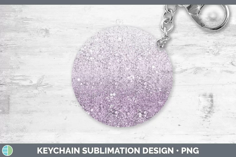 Glitter Ombre - 04 Purple Keychain Sublimation Keyring Desig