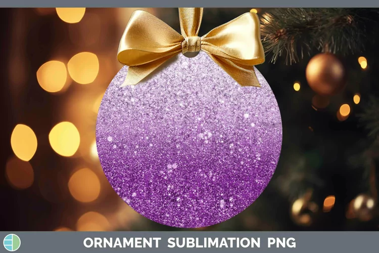 Glitter Ombre - 04 Purple Ornament Sublimation Bauble Design