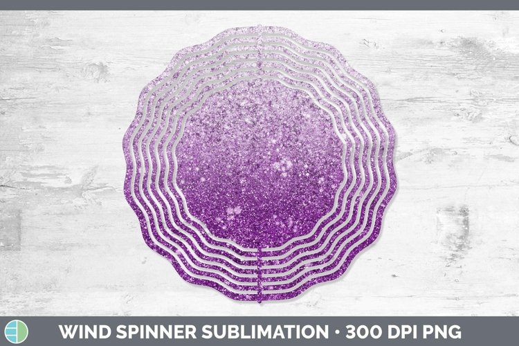 Glitter Ombre - 04 Purple Wind Spinner Sublimation Spinner D