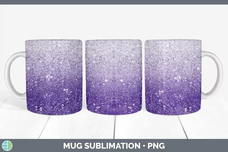 Glitter Ombre - 05 Deep Purple Mug Wrap Sublimation Coffee C