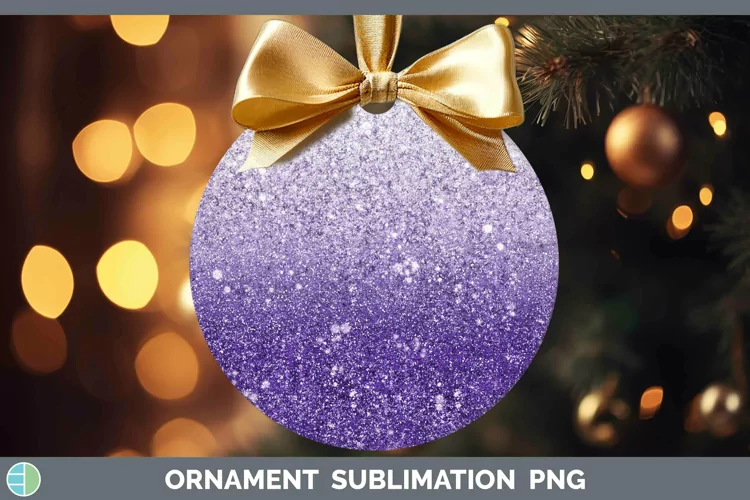 Glitter Ombre - 05 Deep Purple Ornament Sublimation Bauble D
