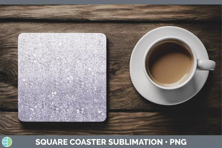 Glitter Ombre - 05 Deep Purple Square Coaster Sublimation Co