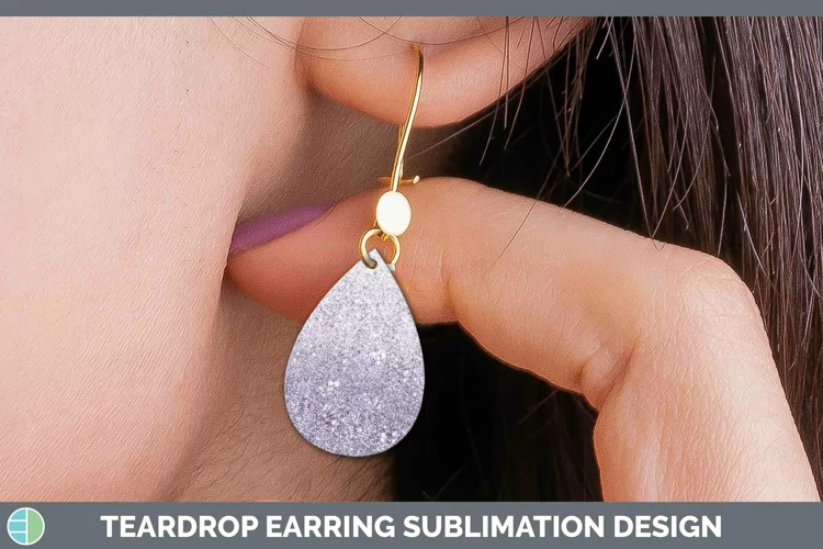 Glitter Ombre - 05 Deep Purple Teardrop Earrings Sublimation