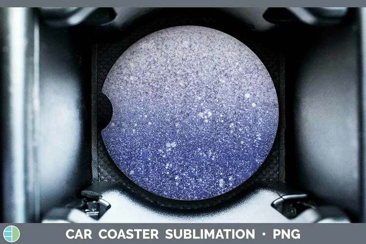 Glitter Ombre - 06 Indigo Car Coaster Sublimation Coaster De