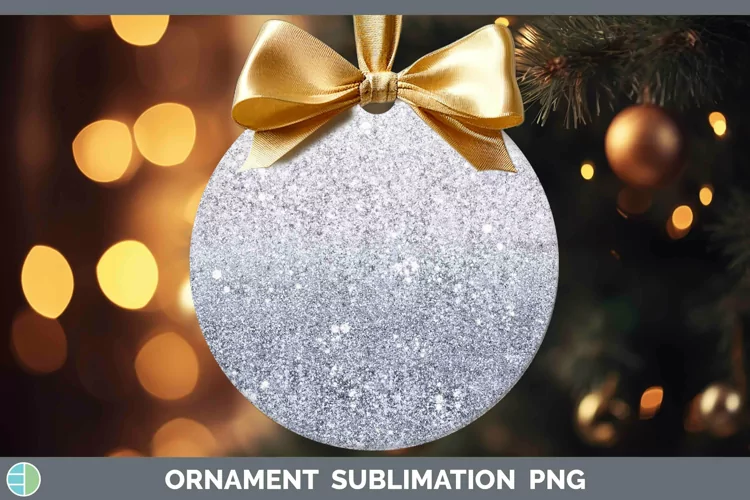 Glitter Ombre - 06 Indigo Ornament Sublimation Bauble Design