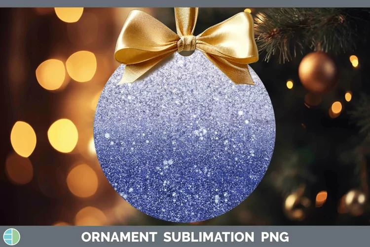 Glitter Ombre - 06 Indigo Ornament Sublimation Bauble Design
