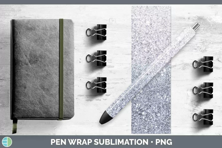 Glitter Ombre - 06 Indigo Pen Wrap Sublimation Epoxy Pen Des