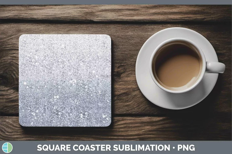 Glitter Ombre - 06 Indigo Square Coaster Sublimation Coaster