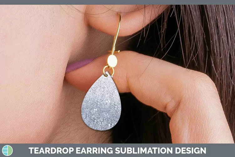 Glitter Ombre - 06 Indigo Teardrop Earrings Sublimation Earr