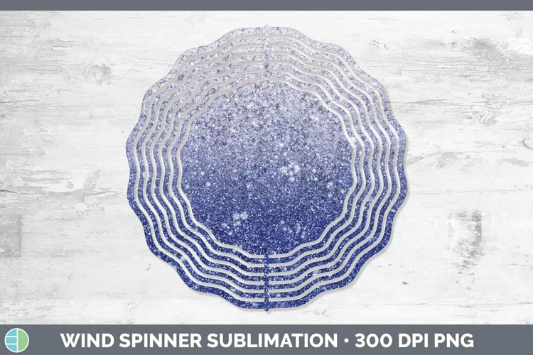 Glitter Ombre - 06 Indigo Wind Spinner Sublimation Spinner D