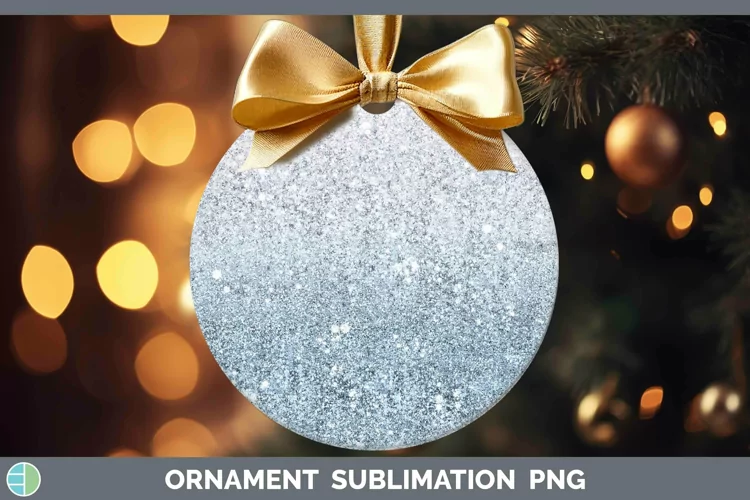 Glitter Ombre - 07 Blue Ornament Sublimation Bauble Designs