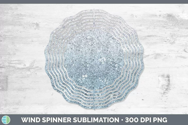 Glitter Ombre - 07 Blue Wind Spinner Sublimation Spinner Des