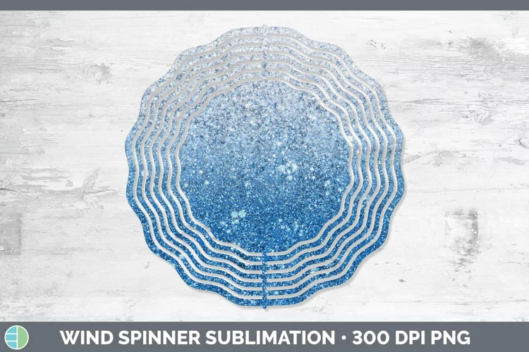 Glitter Ombre - 07 Blue Wind Spinner Sublimation Spinner Des
