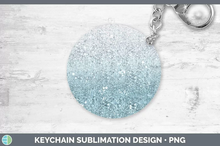 Glitter Ombre - 08 Bright Blue Keychain Sublimation Keyring