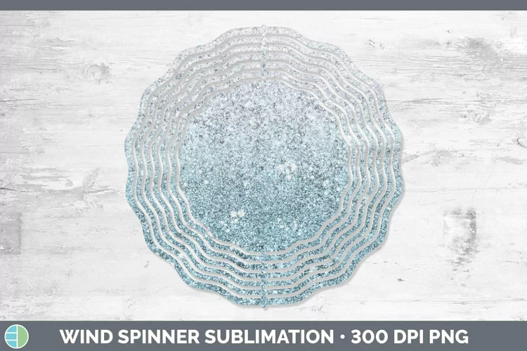 Glitter Ombre - 08 Bright Blue Wind Spinner Sublimation Spin