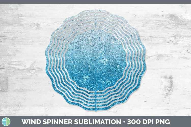 Glitter Ombre - 08 Bright Blue Wind Spinner Sublimation Spin