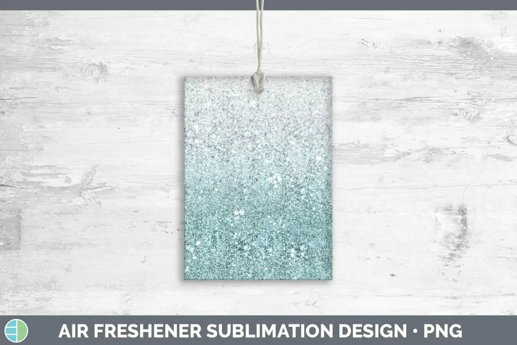 Glitter Ombre Cyan Air Freshener Sublimation Car Freshener