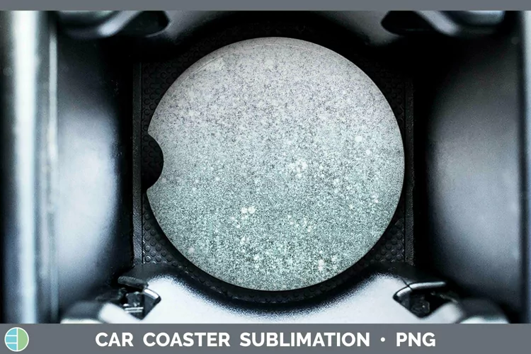 Glitter Ombre - 10 Teal Car Coaster Sublimation Coaster Desi