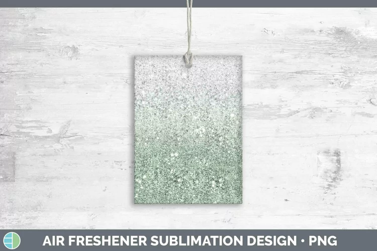 Glitter Ombre Green Air Freshener Sublimation Car Freshener