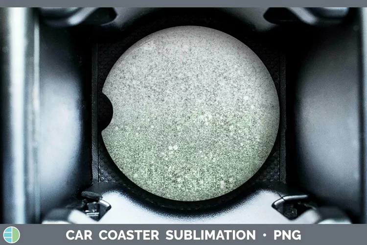 Glitter Ombre - 11 Green Car Coaster Sublimation Coaster Des
