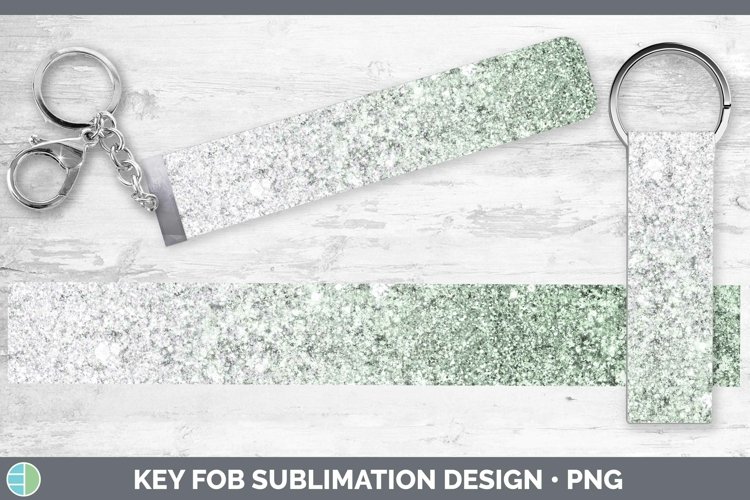 Glitter Ombre - 11 Green Key Fob Sublimation Wristlet Design