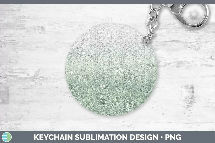 Glitter Ombre - 11 Green Keychain Sublimation Keyring Design