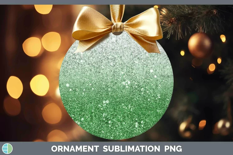 Glitter Ombre - 11 Green Ornament Sublimation Bauble Designs