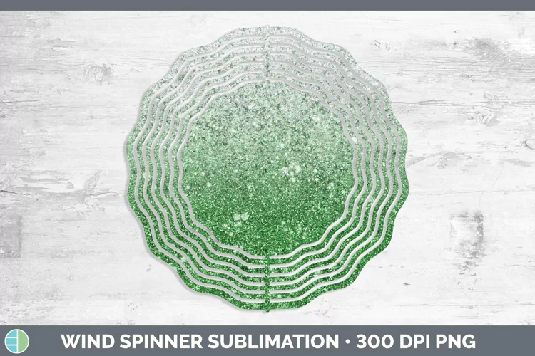 Glitter Ombre - 11 Green Wind Spinner Sublimation Spinner De