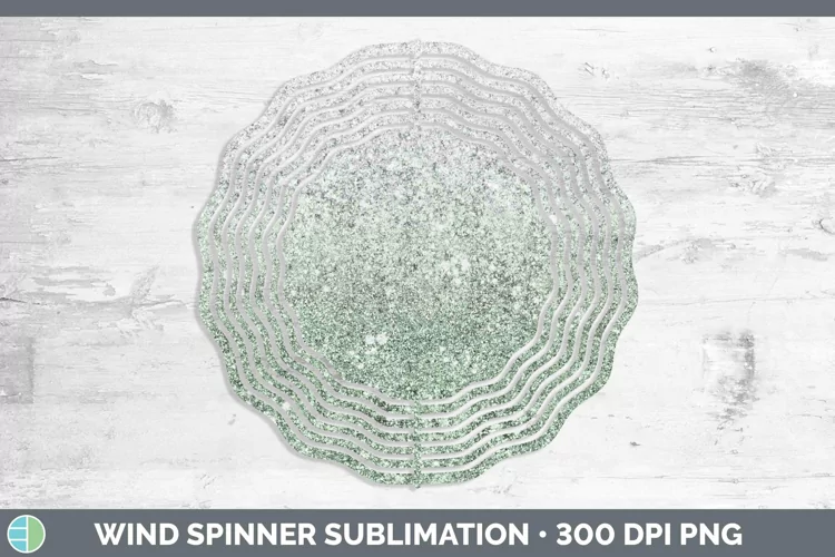 Glitter Ombre - 11 Green Wind Spinner Sublimation Spinner De