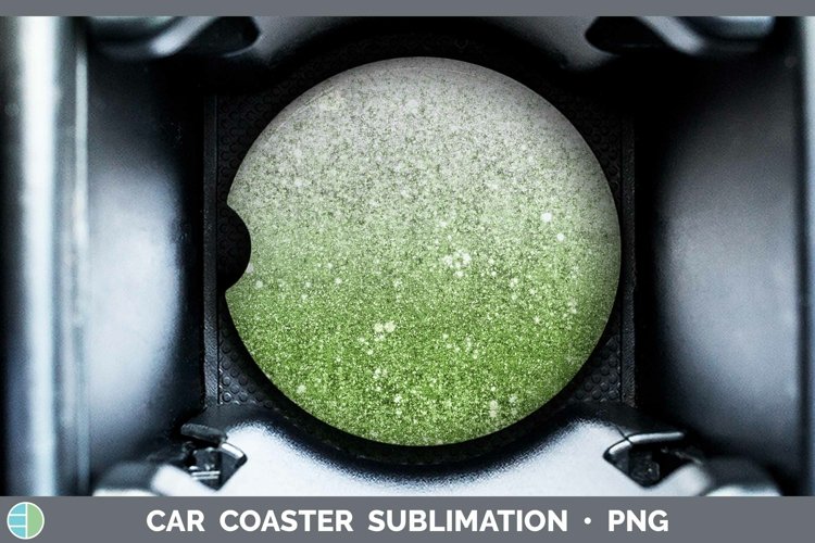 Glitter Ombre - 12 Spring Green Car Coaster Sublimation Coas