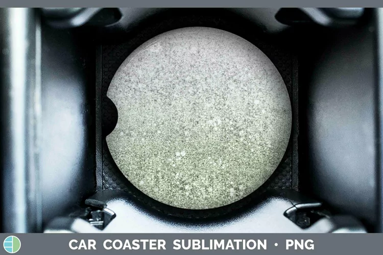 Glitter Ombre - 12 Spring Green Car Coaster Sublimation Coas