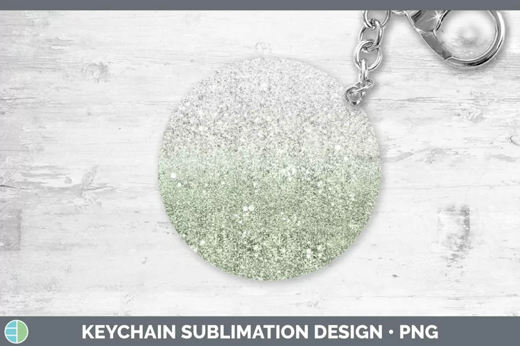 Glitter Ombre - 12 Spring Green Keychain Sublimation Keyring