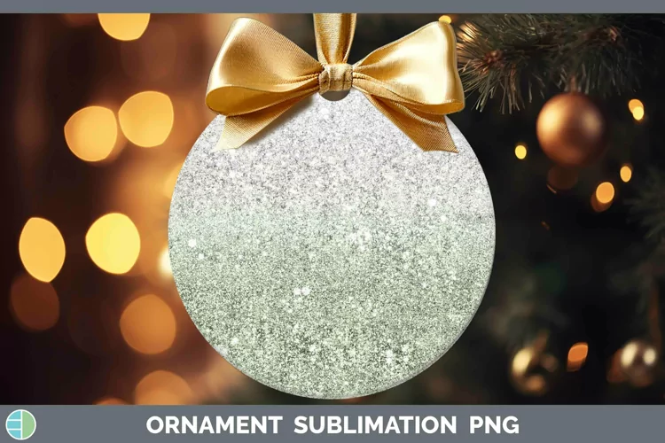 Glitter Ombre - 12 Spring Green Ornament Sublimation Bauble