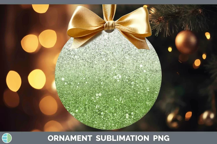Glitter Ombre - 12 Spring Green Ornament Sublimation Bauble