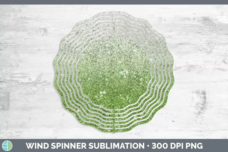 Glitter Ombre - 12 Spring Green Wind Spinner Sublimation Spi